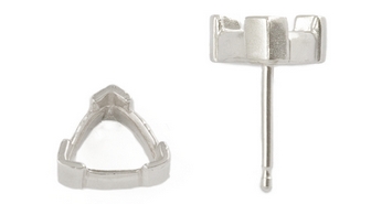 14W 4mm 3 Claw Trillium Earring
