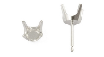 Plat .33 4 Claw Diamond Earring Setting